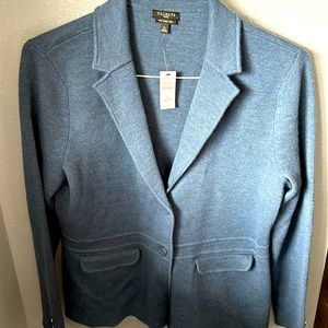 NWT Talbots Petite Women’s Pure Merino Wool, Casual Sweater, Large, Blue